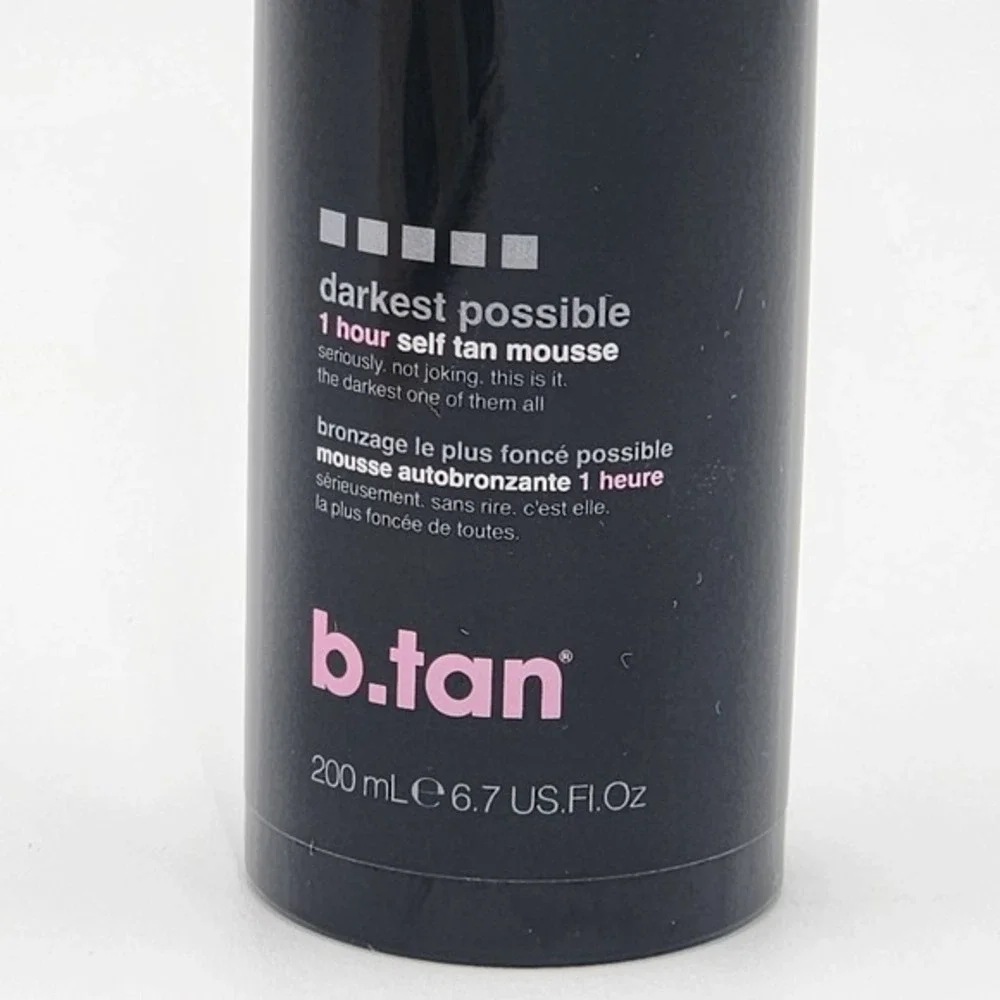 B Tan Self Tan Mousse I Want the Darkest Tan Possible 1 Hour 6.7 Fl Oz Mitt New